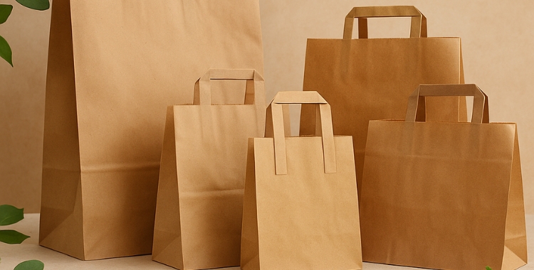 Papírové tašky různých velikostí – skladné a praktické řešení